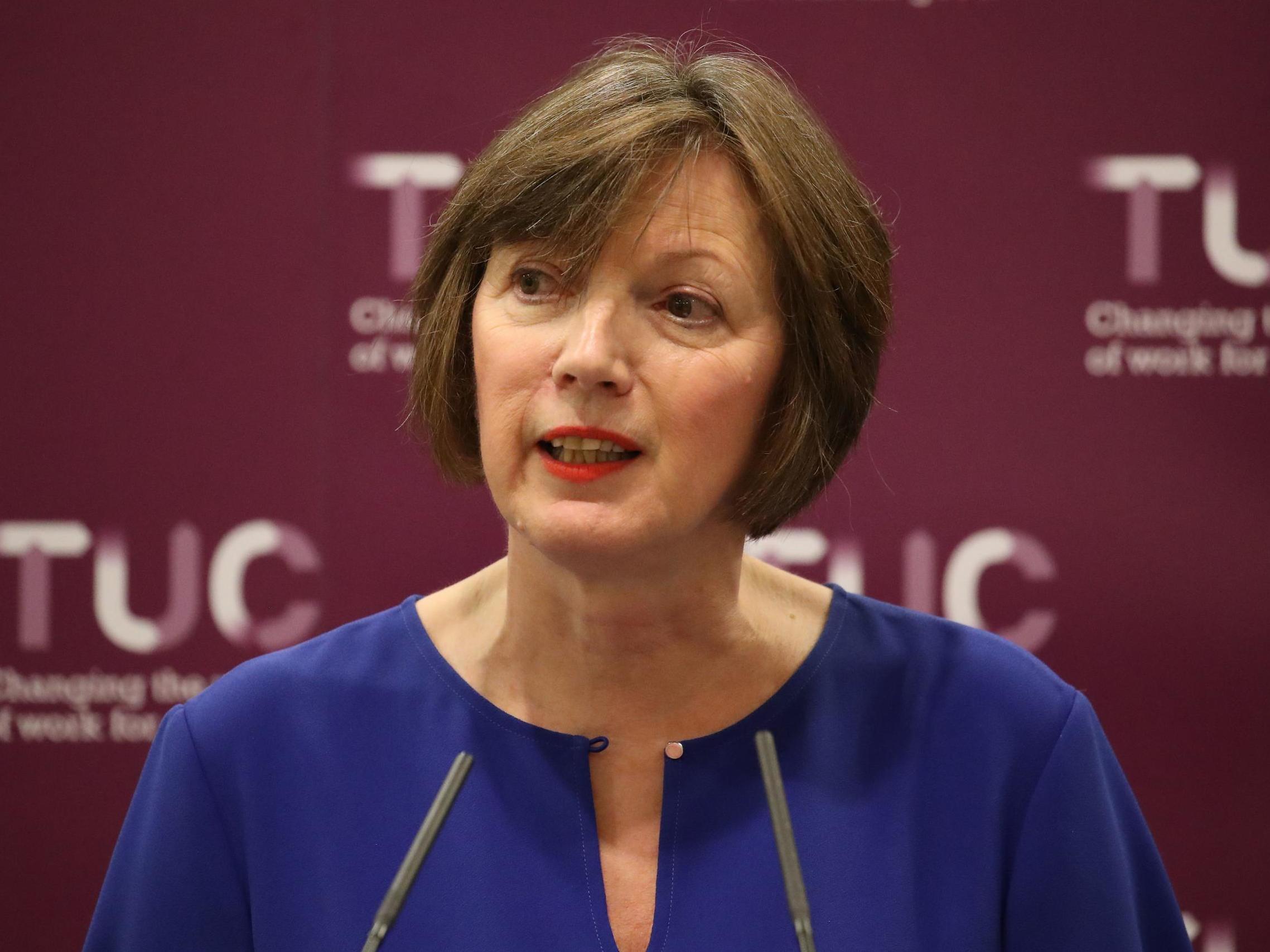 Frances O’Grady has warned of reduced pay and poorer conditions
