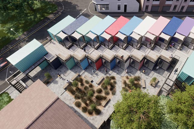 The micro-settlement will include 11 compact live-and-study spaces