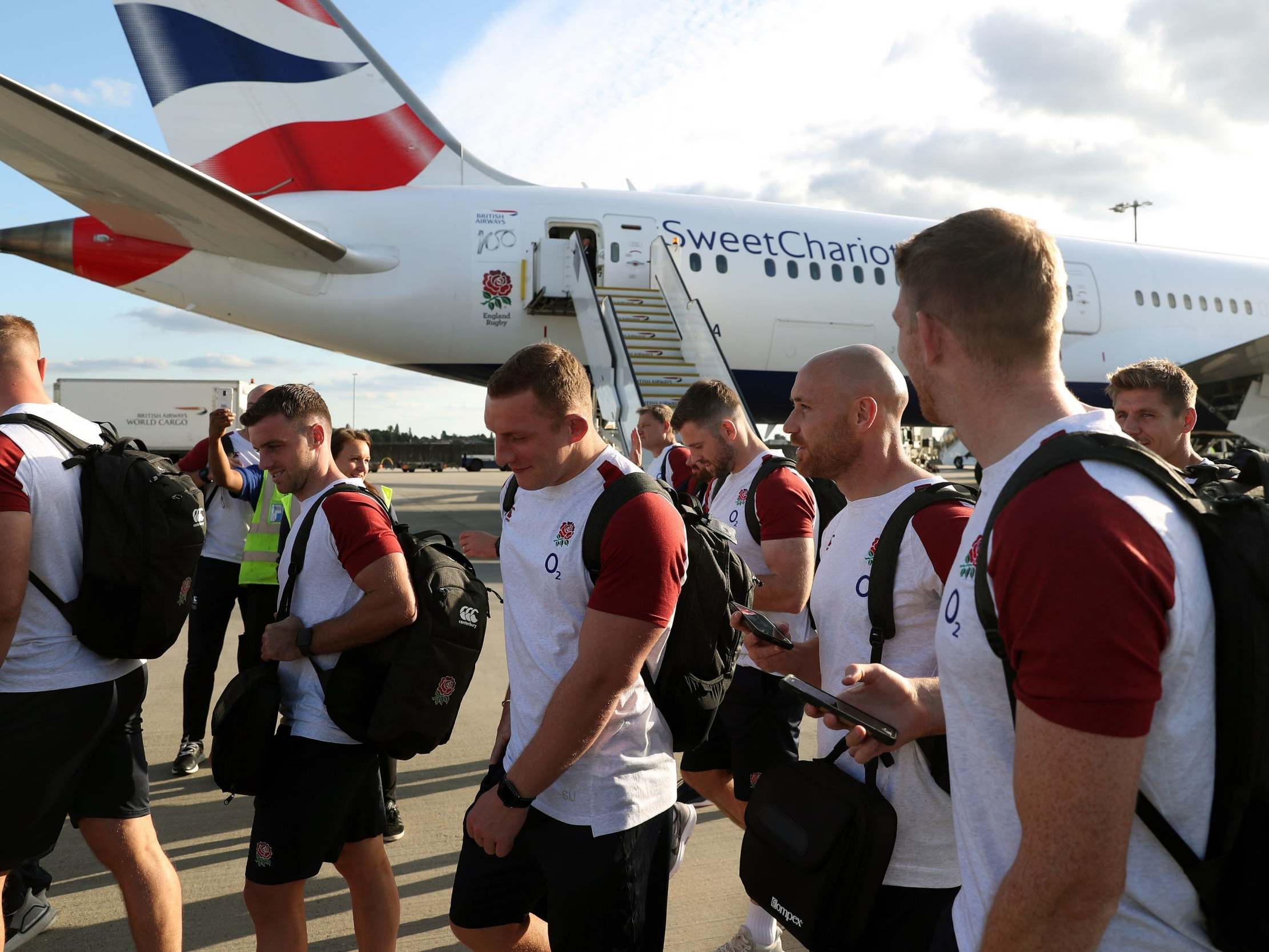 England's rugby team was left stranded at Tokyo Narita International following Typhoon Faxai
