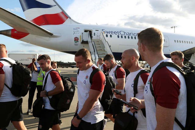 England's rugby team was left stranded at Tokyo Narita International following Typhoon Faxai