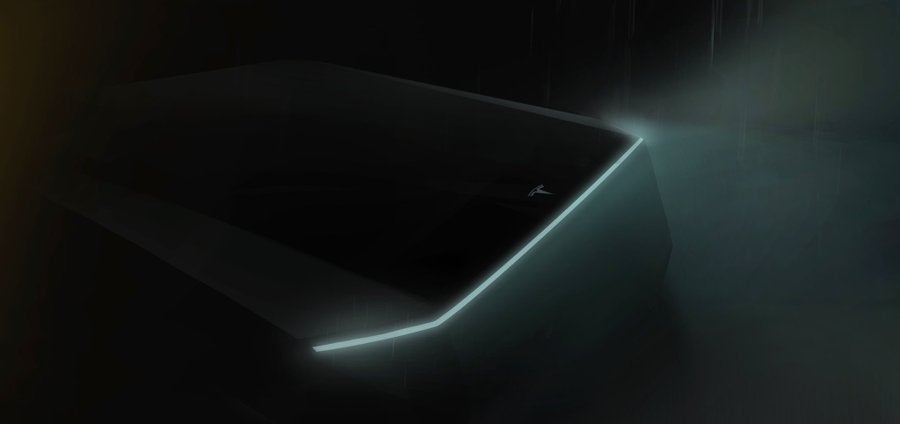 Elon Musk shared a teaser image of the Tesla pickup truck on Twitter in March