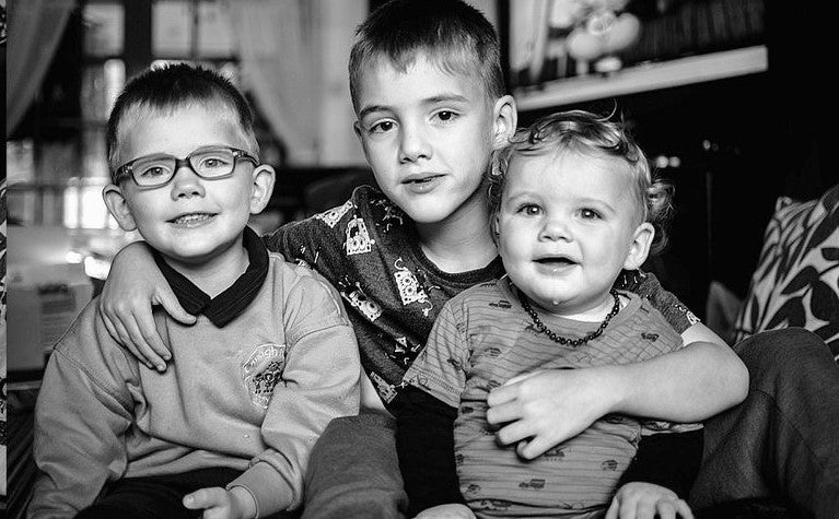 Flynn, aged six, Foster, aged three, and Donavon, aged 10 months, haven't seen their father since January