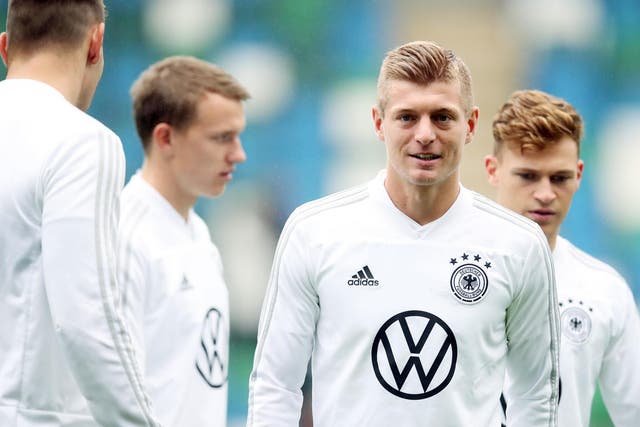 Germany in training ahead of this evening's fixture