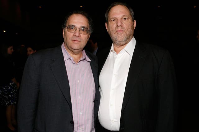 Bob Weinstein and Harvey Weinstein at a movie premiere on 16 November, 2009 in New York City.