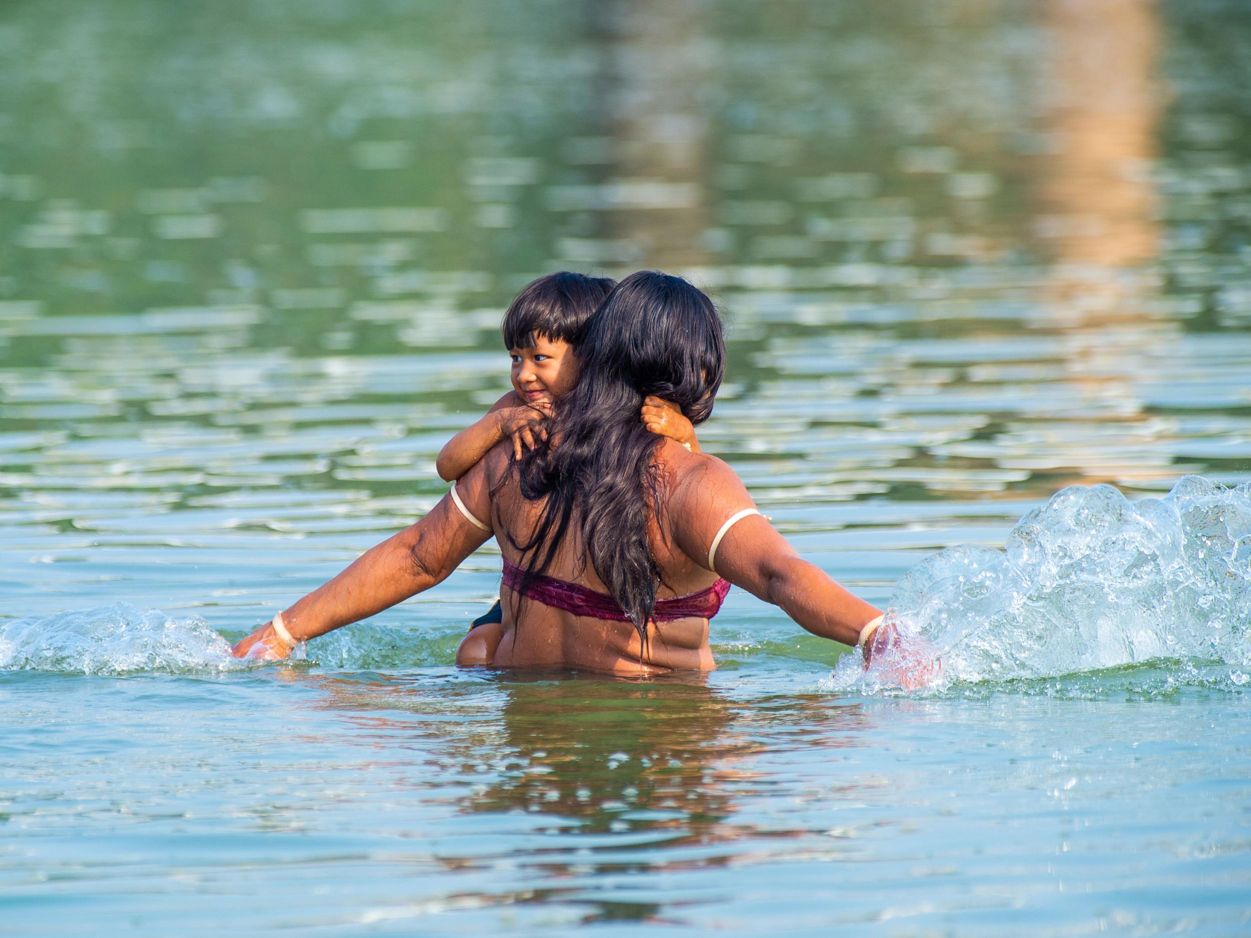 An indigenous mother and her child