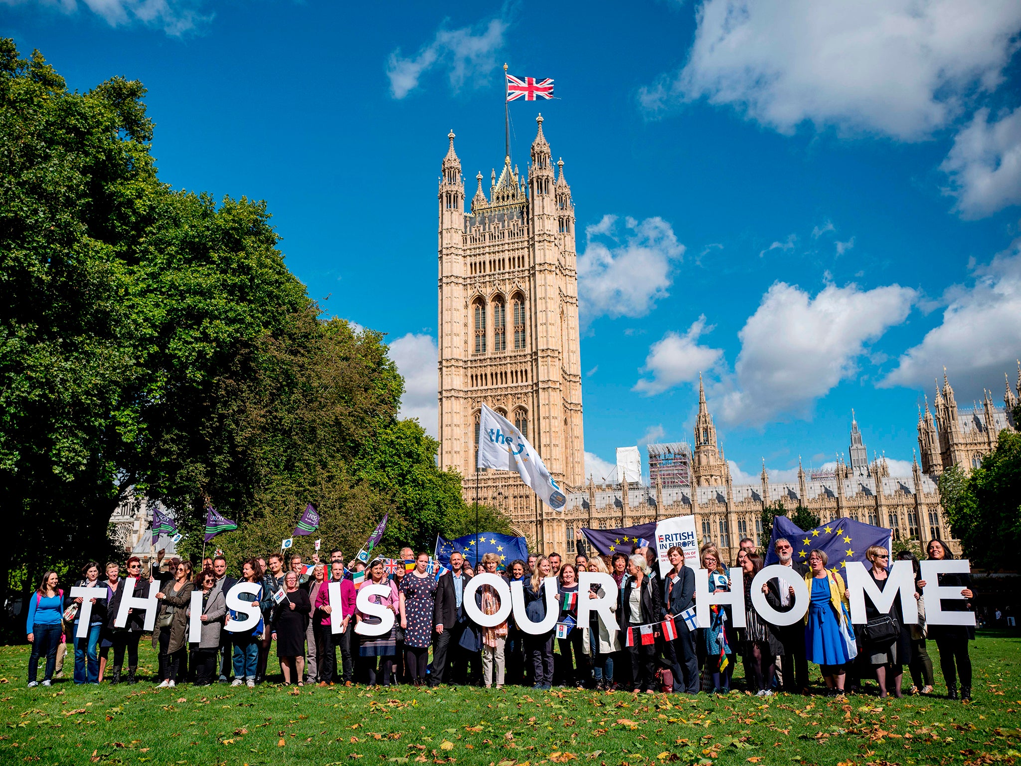 Getting their voices heard: demonstrators campaign for the rights of EU citizens in the UK