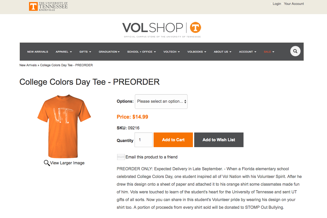 The shirts are available for preorder on the UT online store (UT)