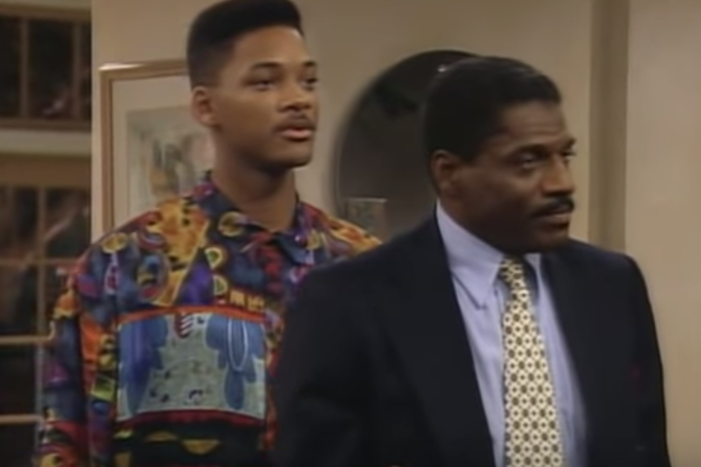 John Wesley as Dr Hoover next to Will Smith in The Fresh Prince of Bel-Air.