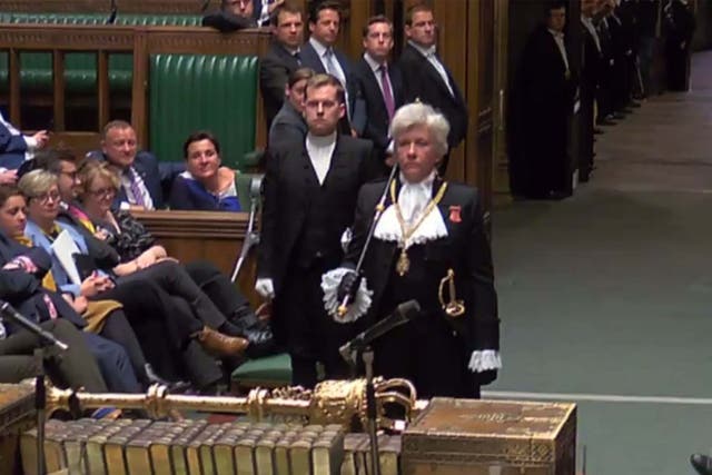 Black Rod enters the Commons during the ceremony to suspend parliament