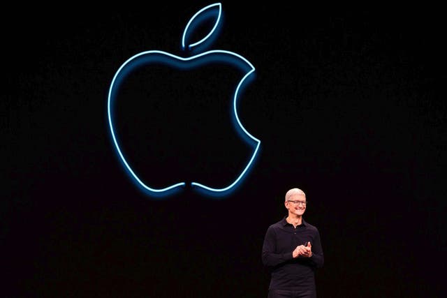 Apple CEO Tim Cook presents the keynote address during Apple's Worldwide Developer Conference (WWDC) in San Jose, California on June 3, 2019