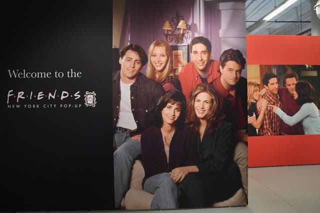 Posters of the Friends cast at the Friends New York City Pop-Up press preview on 5 September, 2019 in New York.