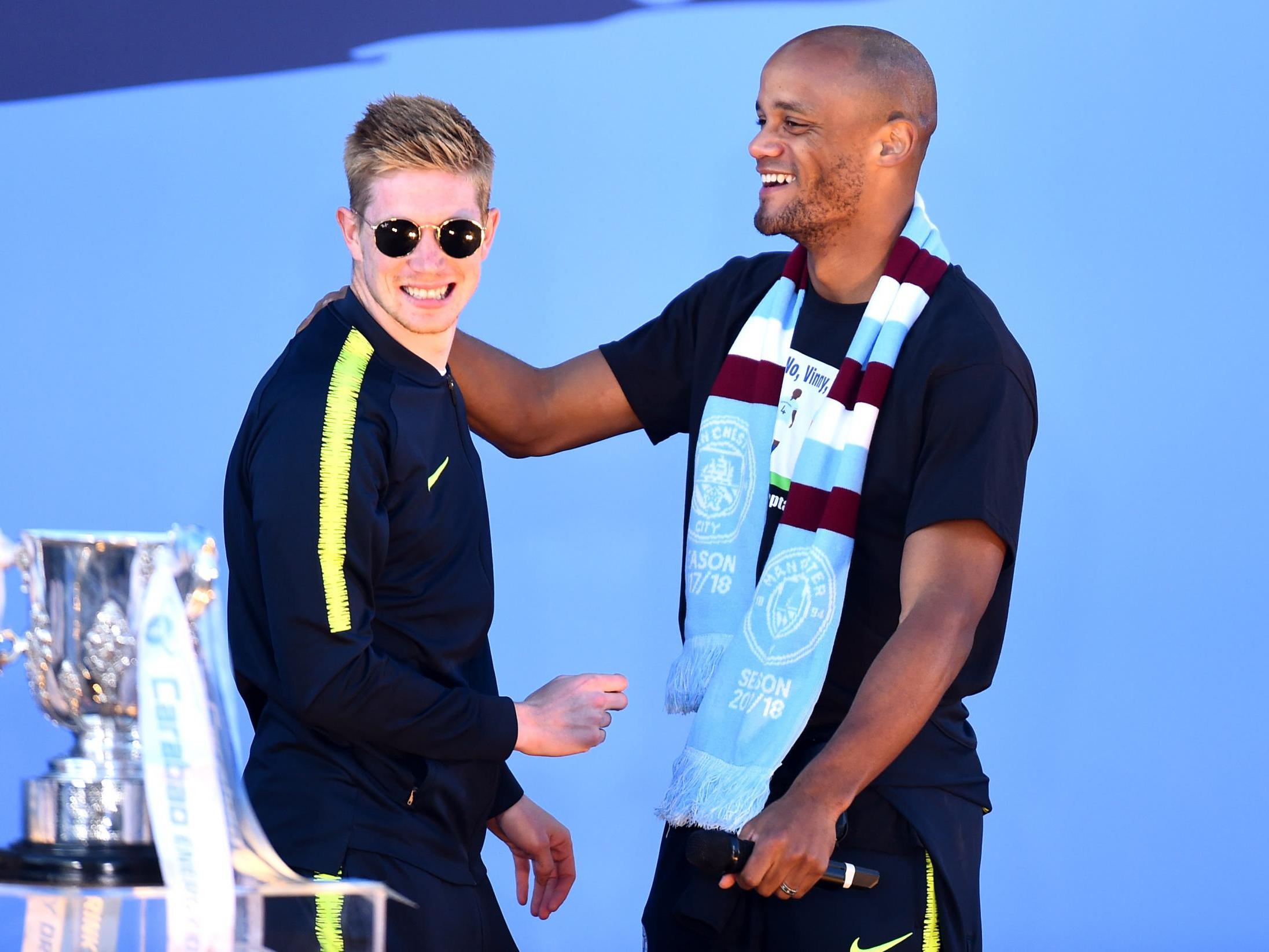 Kevin De Bruyne of Manchester City and Vincent Kompany