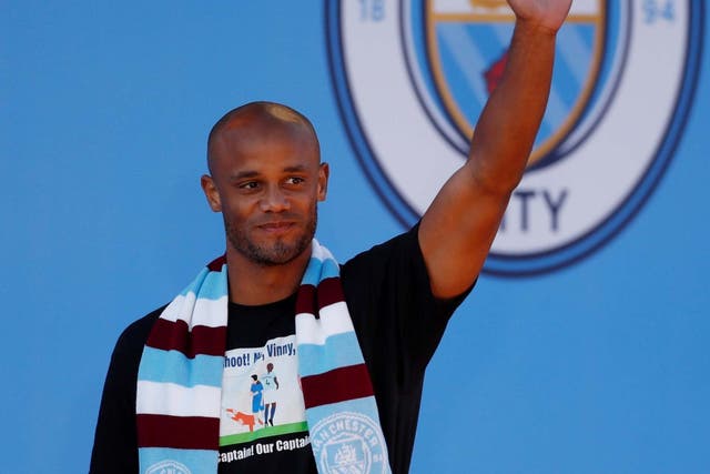 Manchester City's Vincent Kompany during the celebrations