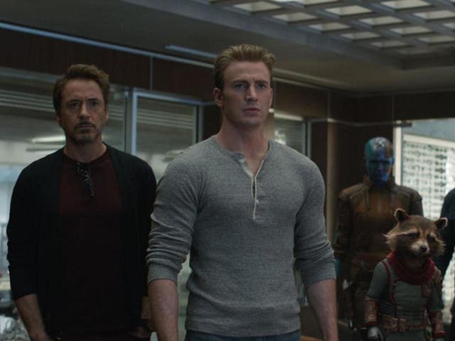 Robert Downey Jr, Chris Evans, Karen Gillan, Paul Rudd and Scarlett Johansson in Avengers: Endgame.