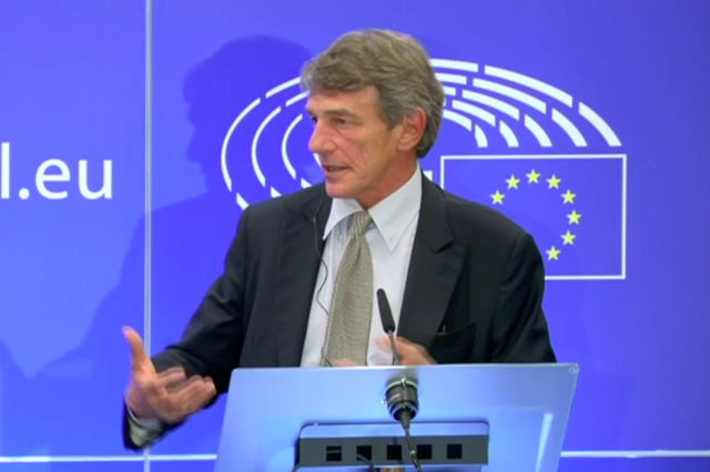 David Sassoli addressed reporters in Brussels