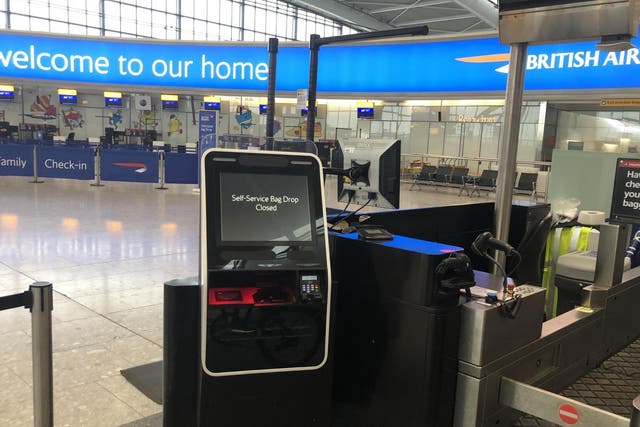 Empty quarter: the northeast corner of Heathrow Terminal 5 on the first day of the British Airways' pilots' strike