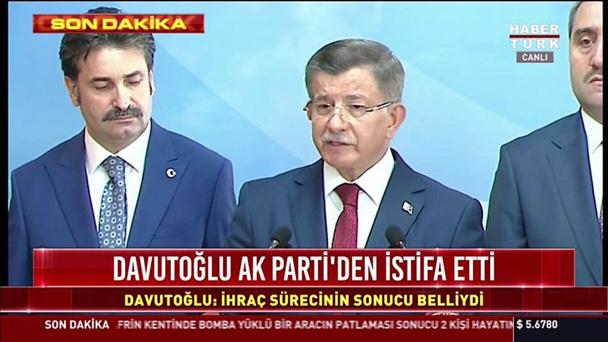 Mr Davutoglu announced his resignation in a televised appearance