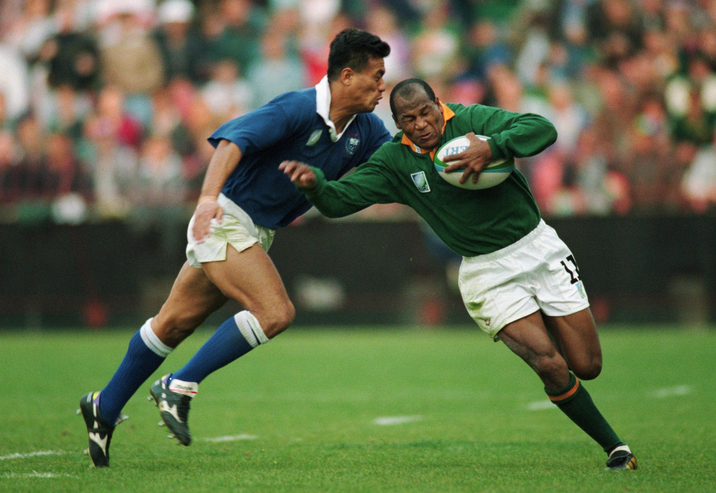 Chester Williams played for the Springboks throughout the 1990s and score four tries in the 1995 Rugby World Cup semi-final win over Samoa