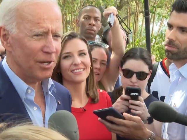 Joe Biden takes questions from reporters