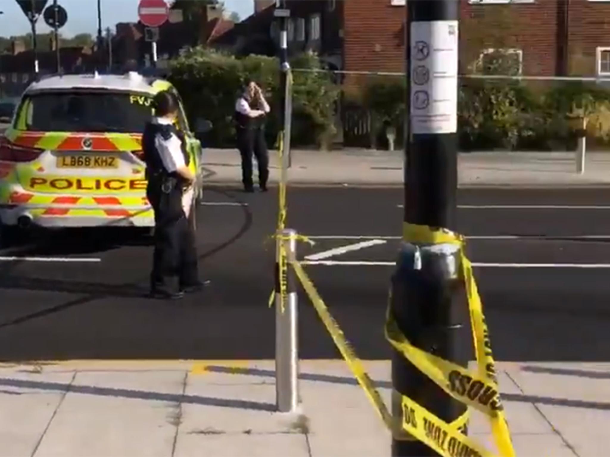 Police at the scene in Lewisham