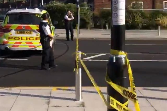 Police at the scene in Lewisham