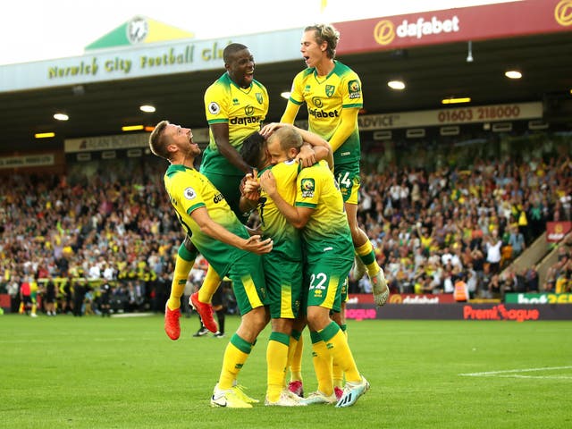 Norwich secured a stunning home victory over champions Manchester City