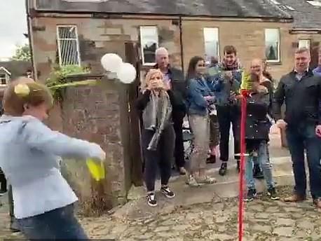 Nicola Sturgeon smashed in head by swingball