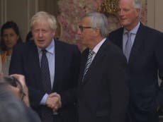 Johnson barracked by protesters as EU says no progress towards deal