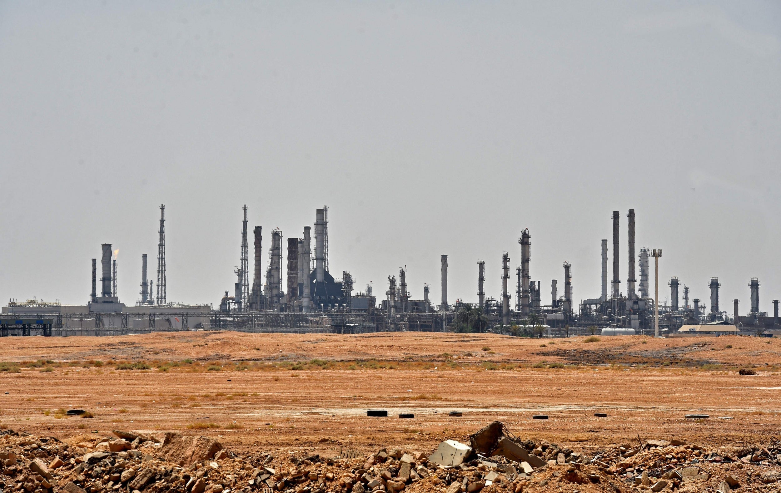 An Aramco oil facility near al-Khurj area, just south of the Saudi capital Riyadh