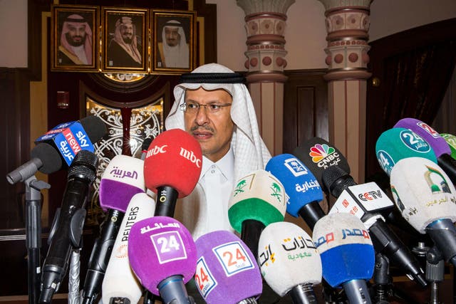 Saudi energy minister Prince Abdulaziz bin Salman said production would be back to normal by end of month