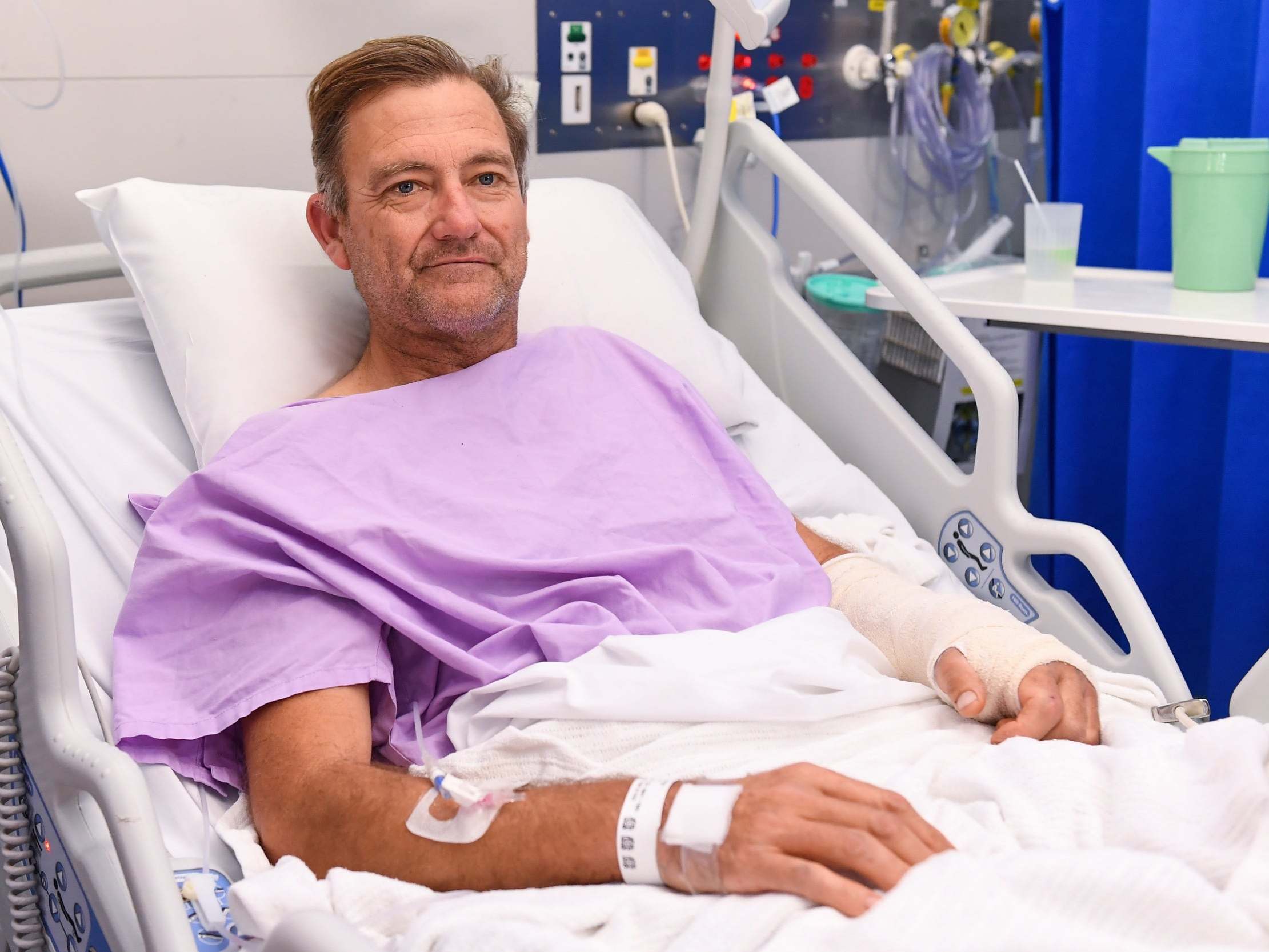 Neil Parker is now being treated in a Brisbane hospital