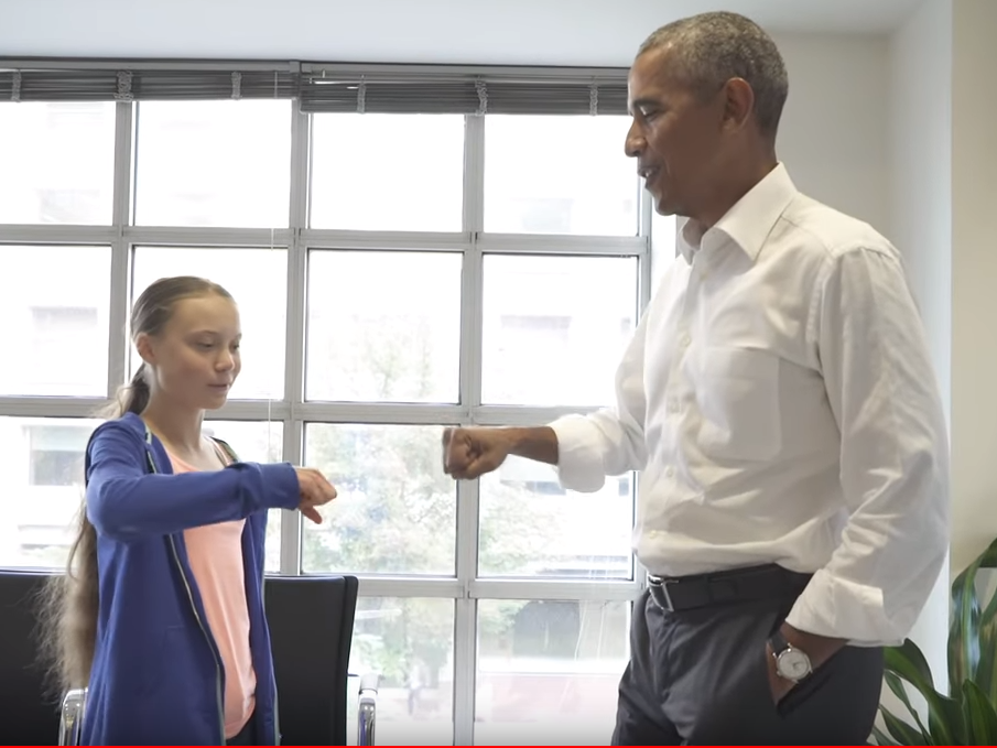 Swedish climate activist Greta Thunberg met with former US president Barack Obama