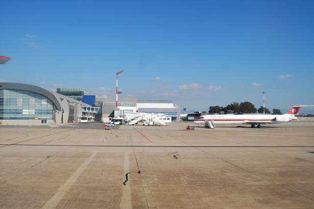 The incident took place at Cagliari airport