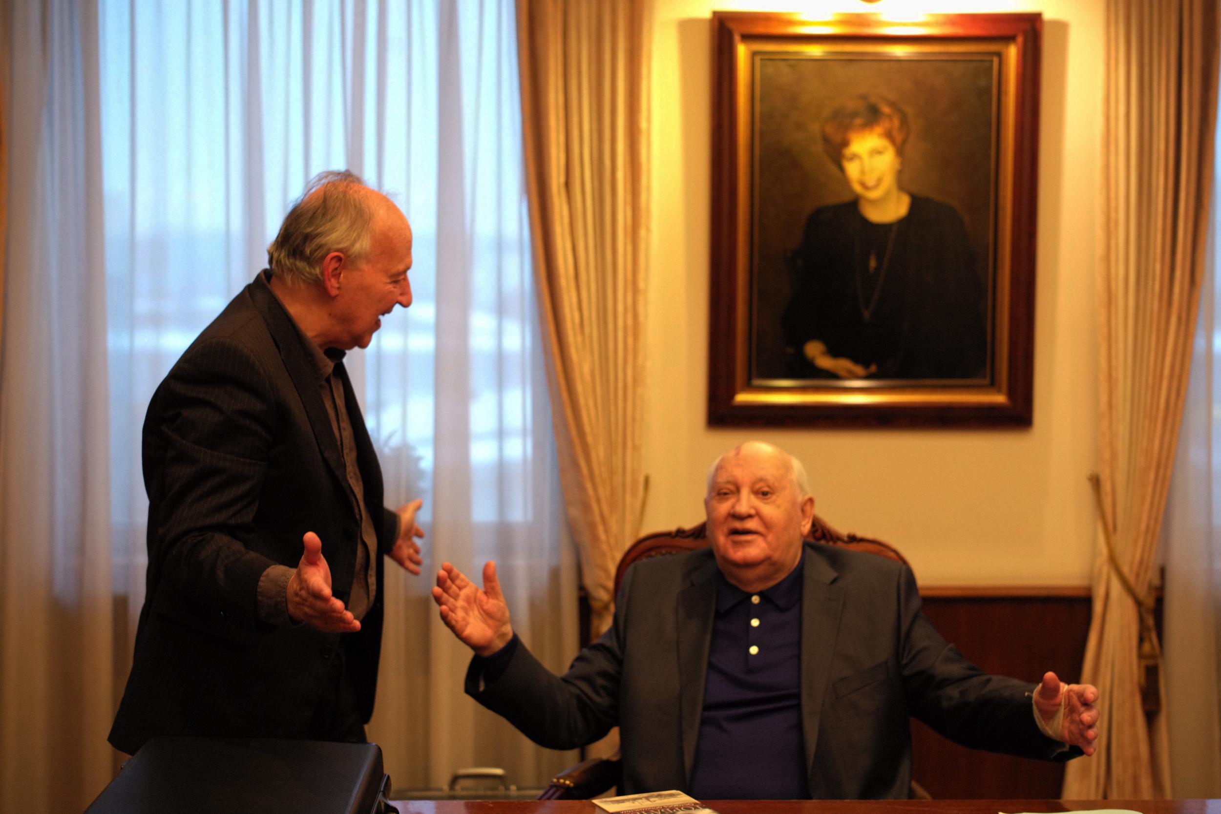 Herzog interviews the former Soviet leader in his documentary ‘Meeting Gorbachev’