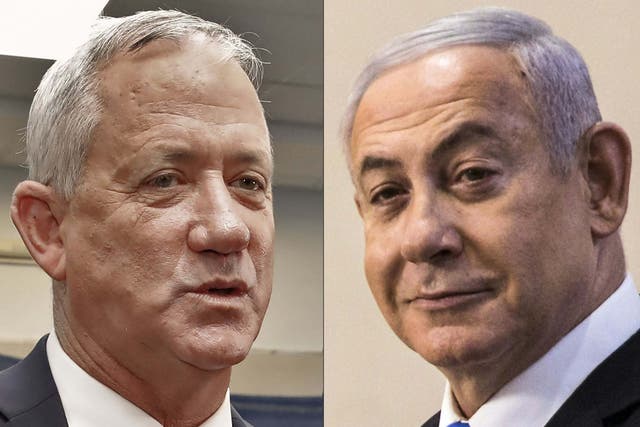 Benjamin Netanyahu (right) and Benny Gantz have expressed support for a unity deal but disagree over its agenda and who should lead it