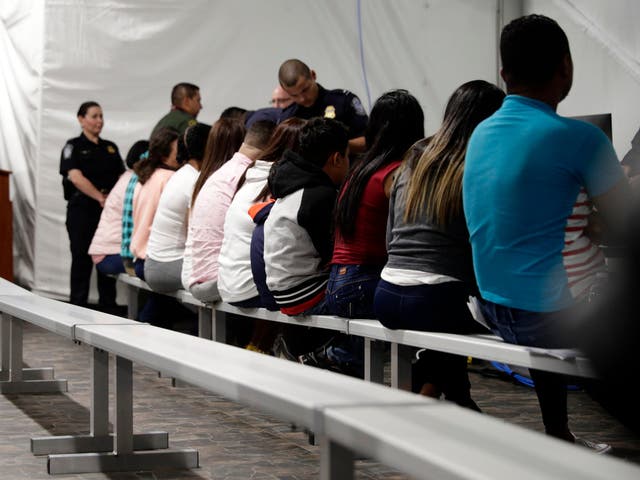 Migrants applying for asylum in Laredo, Texas