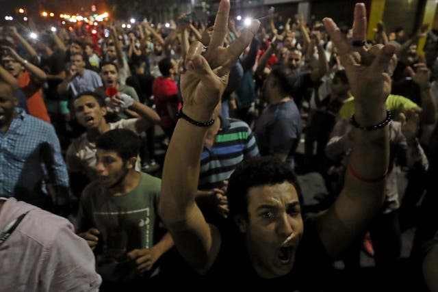 Protesters create a rare sight of dissent in Abdel Fattah el-Sisi’s Egypt as they demonstrate in Cairo on Saturday