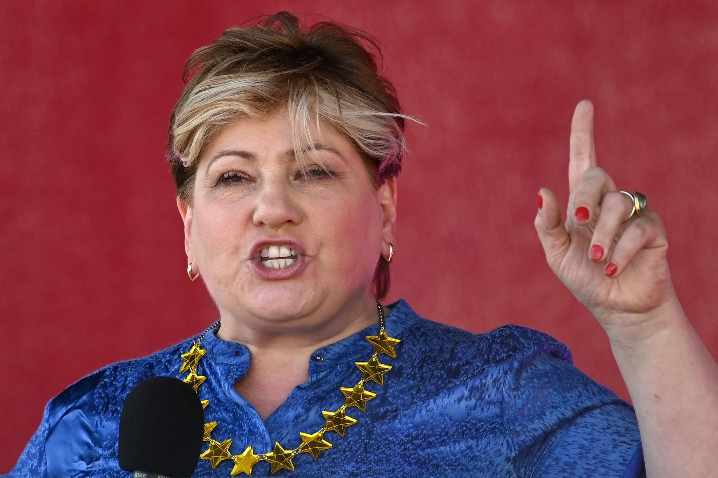 Emily Thornberry speaks during a People’s Vote rally in Brighton in September