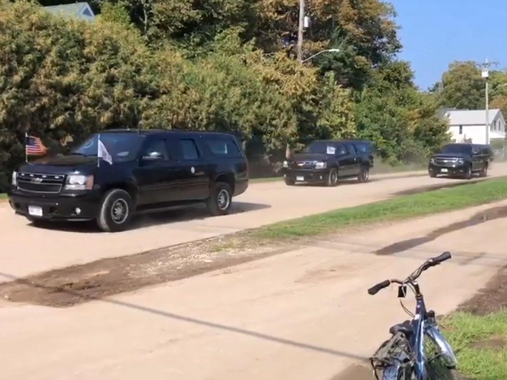 Mike Pence takes eight-vehicle motorcade across island where cars have been banned for a century