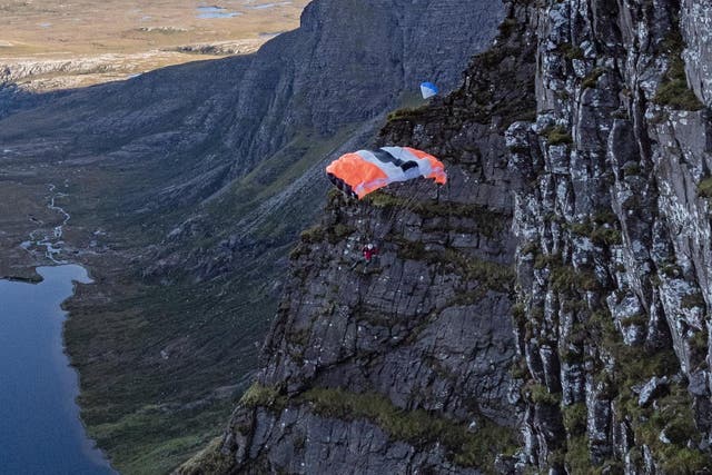 Sam Percival escaped with a sprained wrist and ankle after tumbling 180ft down a mountain