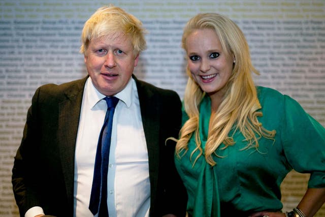 Boris Johnson has refused to answer reporters’ questions about whether he had an intimate relationship with Ms Arcuri