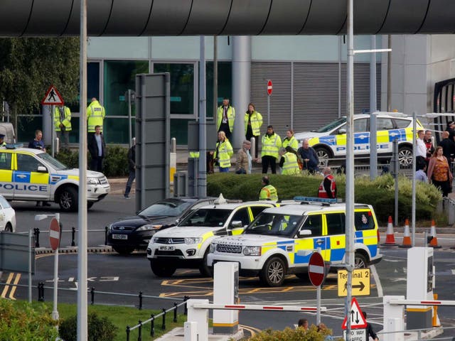 Bomb squads were called to deal with a suspect package and police evacuated the airport's train station