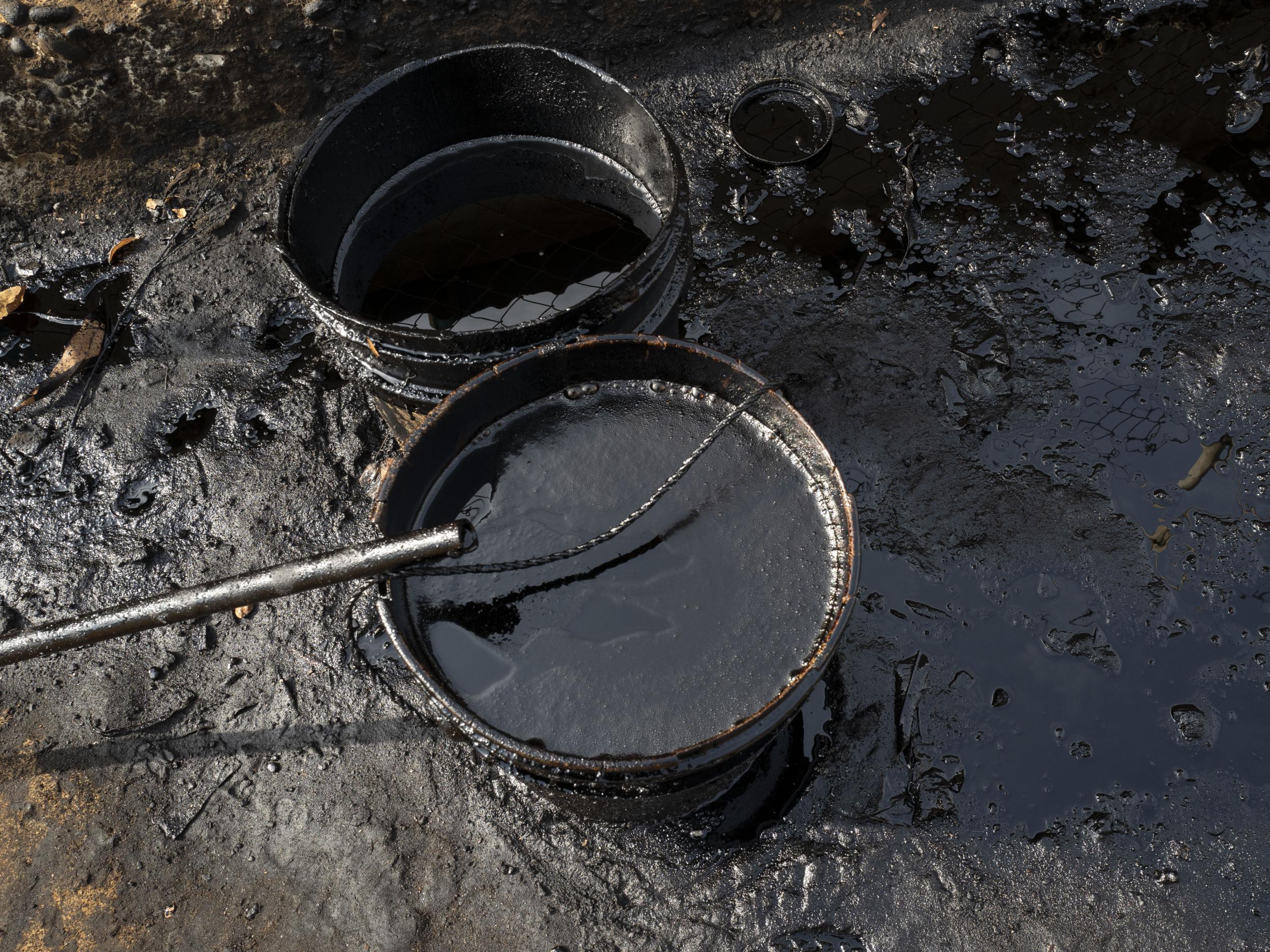 Oil leaks are abundant and dangerous in the city of Cabimas, across the lake from Maracaibo