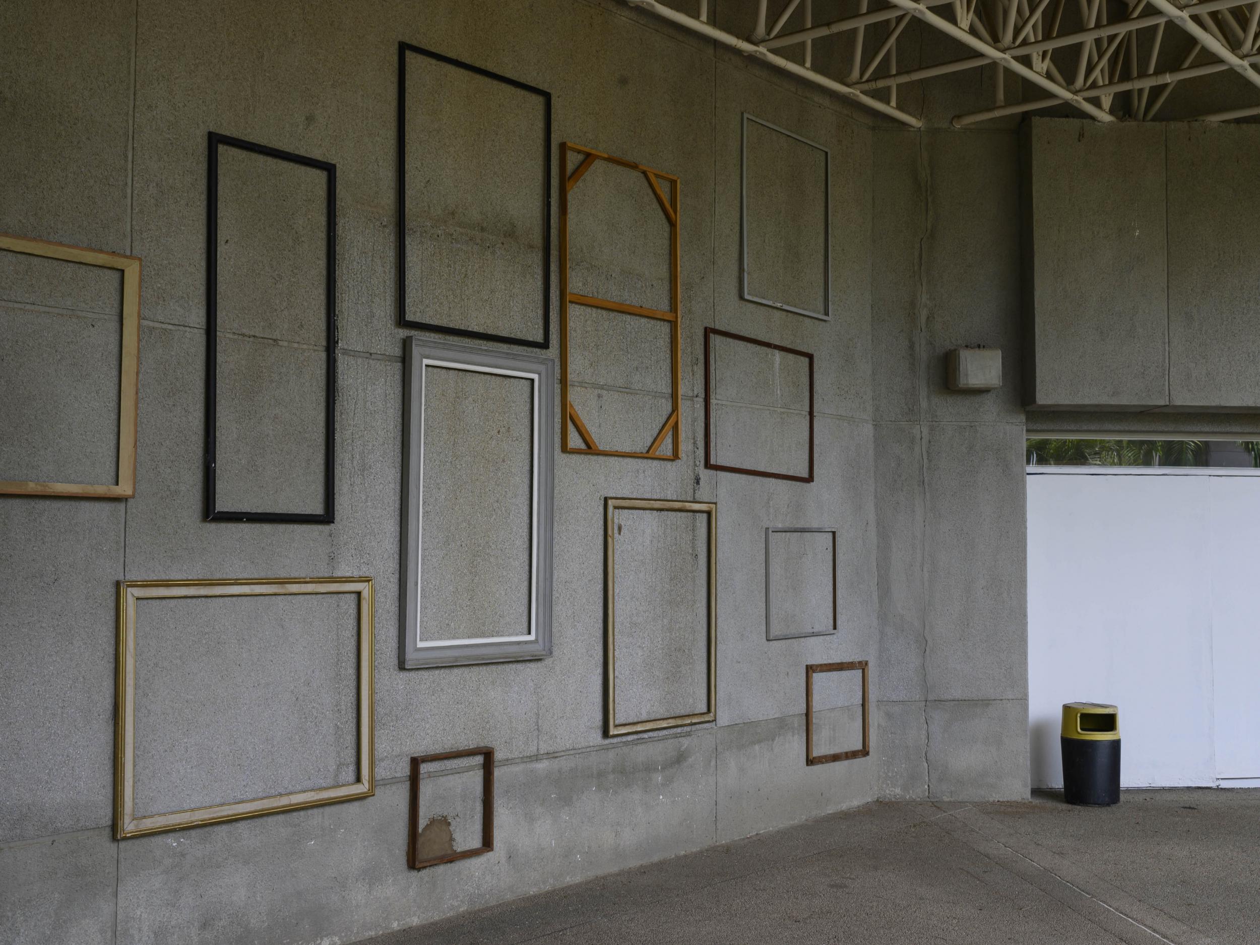 Empty frames line a wall of the Museum of Contemporary Art in Maracaibo