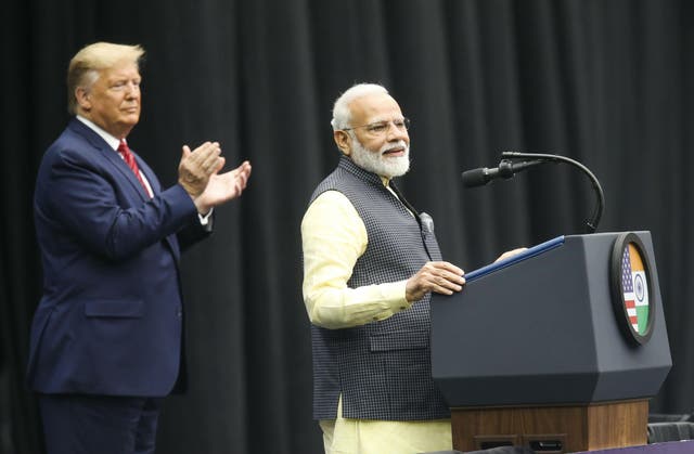 Mr Trump and Mr Modi heaped praise on each other at a rally in Texas