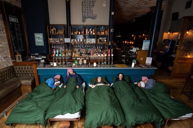 Rugby fans slept in a London pub ahead of the first weekend of world cup matches