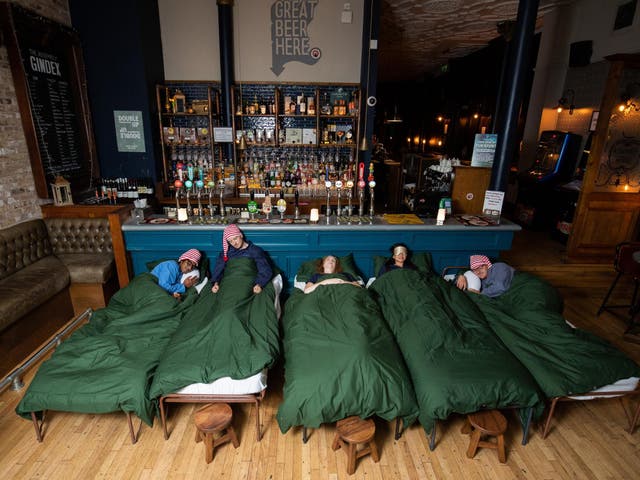 Rugby fans slept in a London pub ahead of the first weekend of world cup matches