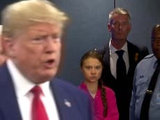 Greta Thunberg glares at Donald Trump arriving at United Nations