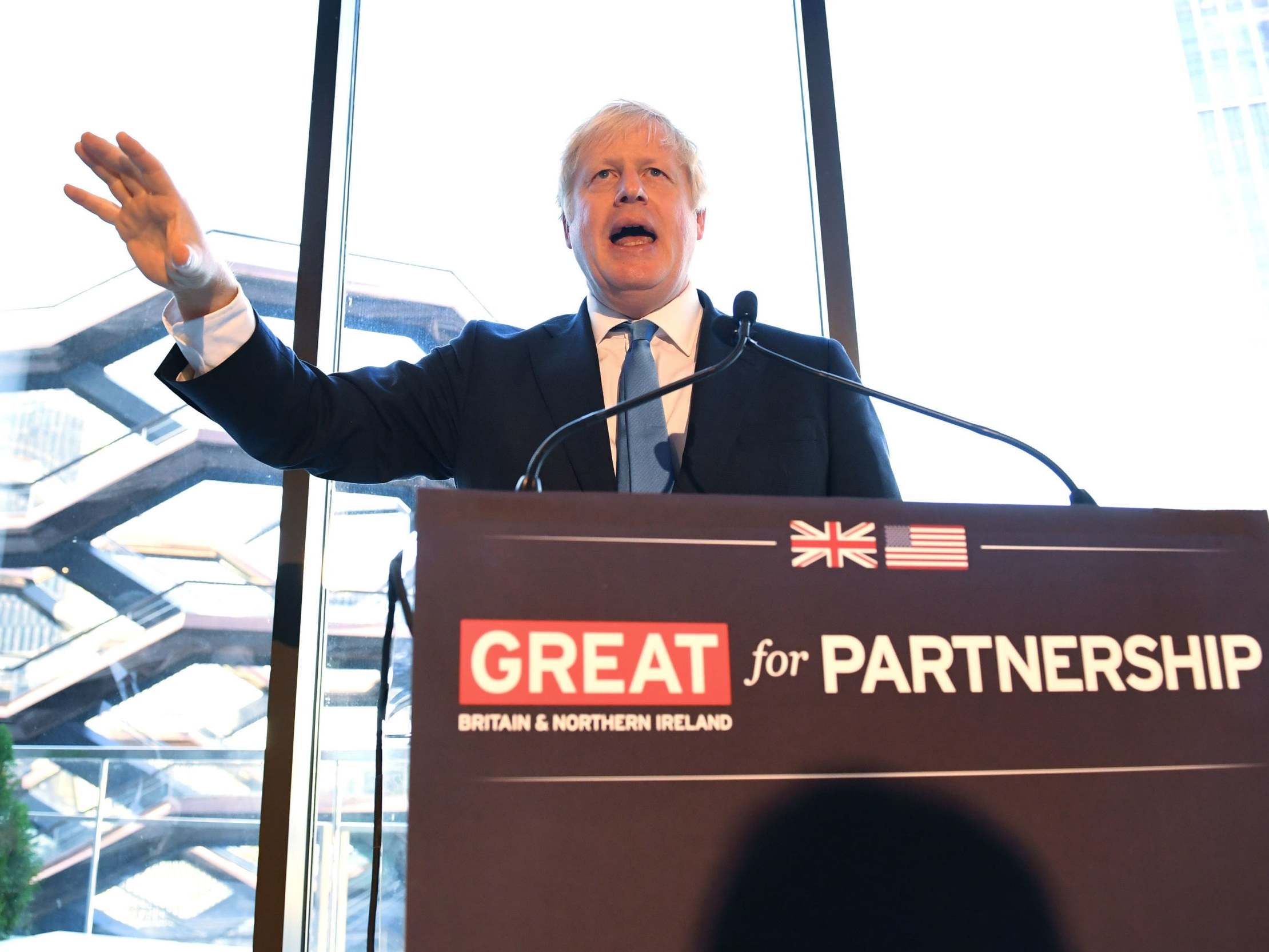 Boris Johnson&apos;s New York speech stumbled on even after Supreme Court struck him down from across the pond