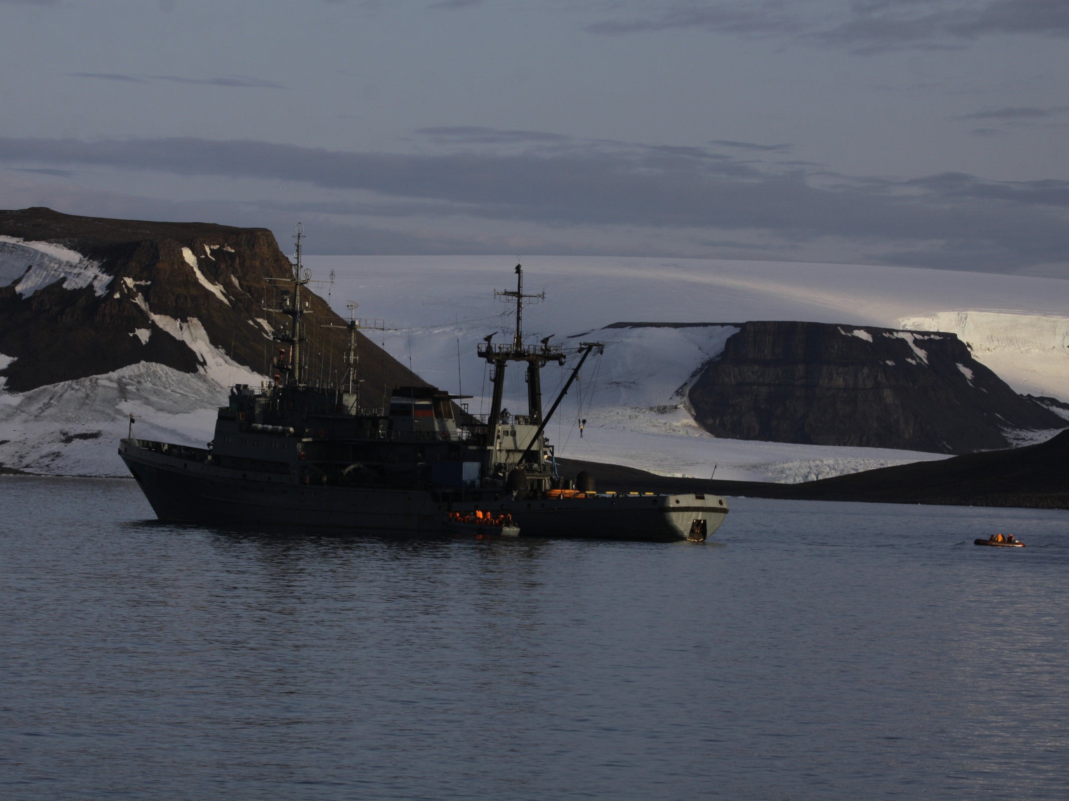 The main Russian naval vessel taking part in the Franz Josef Land expedition